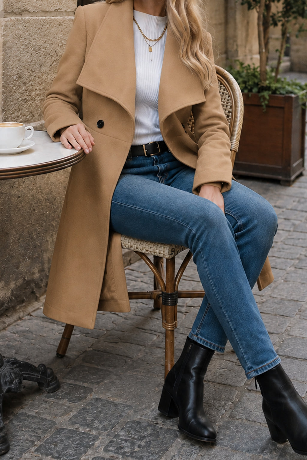 Belted Wool Long Coat