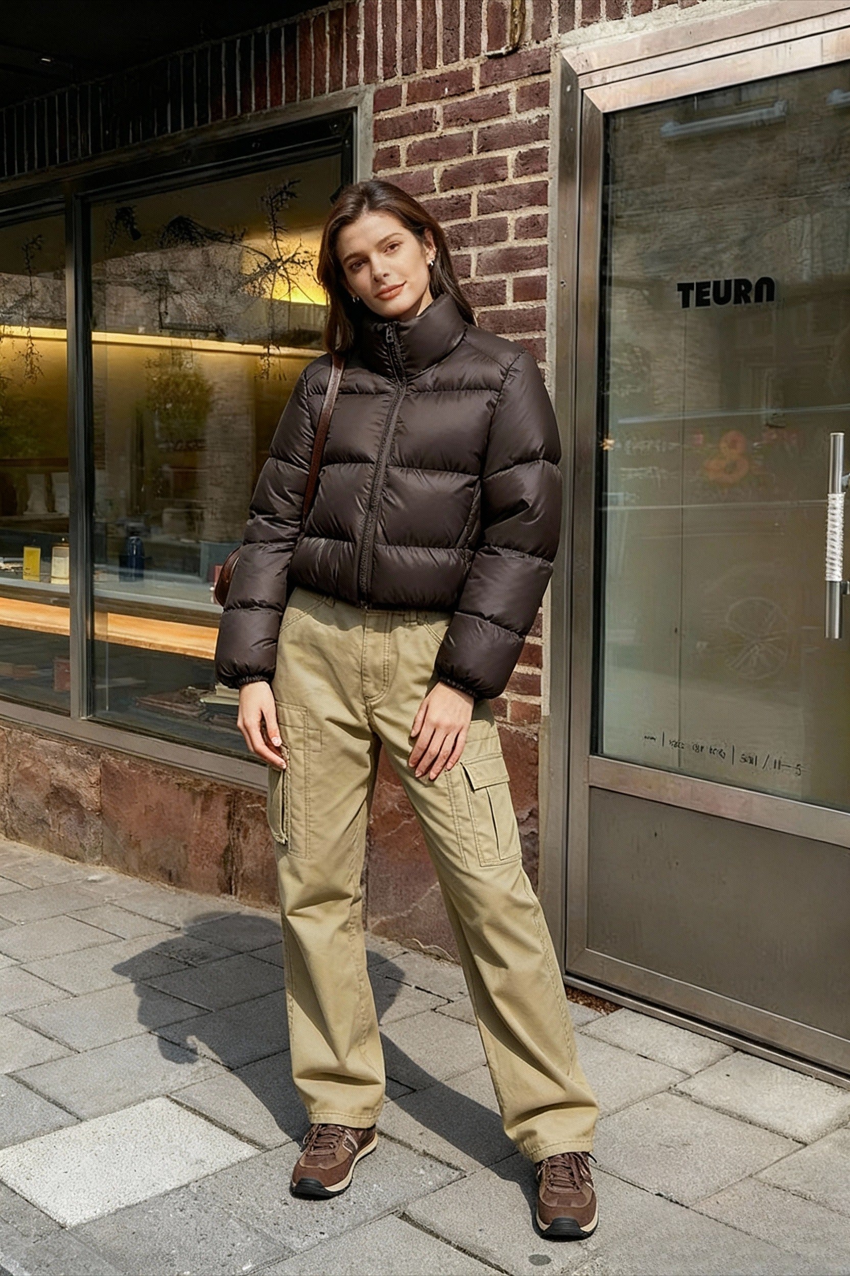 Cocoa Bean Stand Trendy Collar Quilted Puffer Coat Secondary image