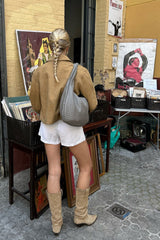 Structured Suede Notch Collar Coat