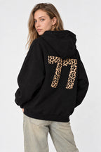 Number Graphic Oversized Pullover Hoodie
