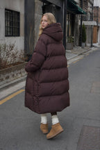 Trendy Long Hooded Puffer Jacket