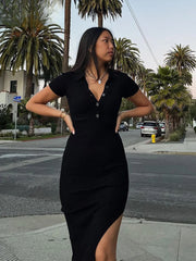 Solid Color  Sleeveless Midi Dress