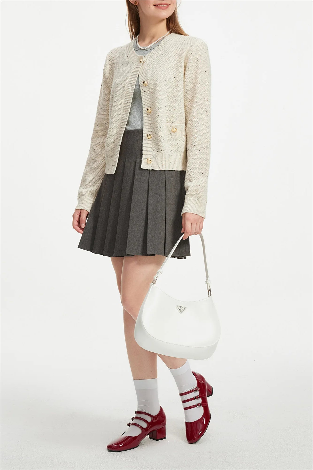 Casual Round Neck Knit Cardigan Main image