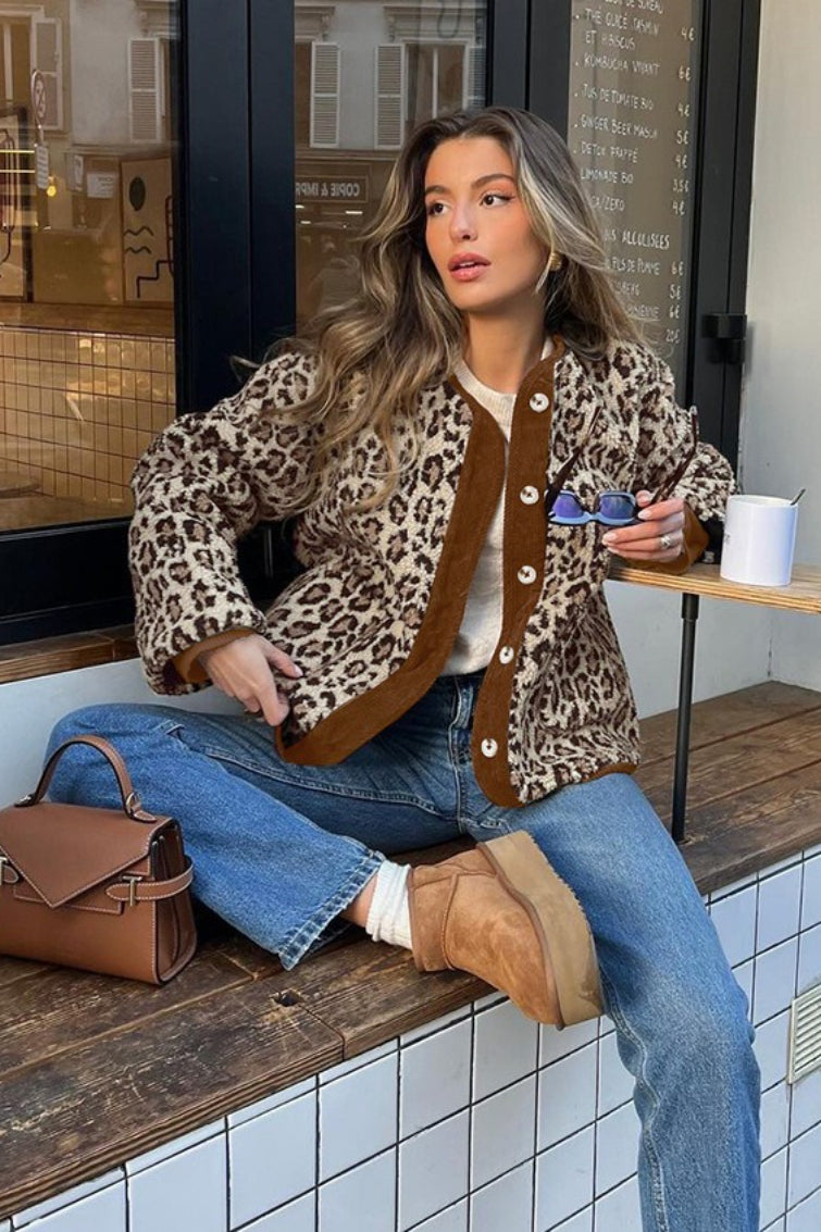 Street Style Leopard Print Sherpa Coat Secondary image