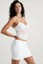 Mesh Panel Open Back Cami Top
