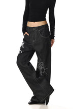 Horse Print Vintage Wide Leg Streetwear Jeans
