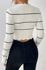 Classic Pullover Stripe Knit Top