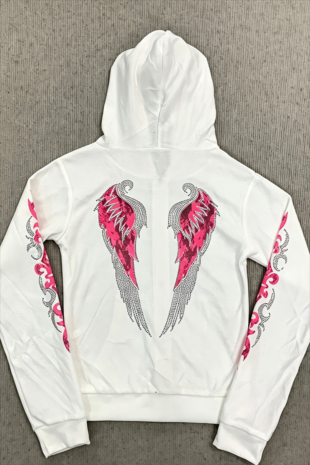 Rhinestone Tribal Graphic Zip Up Hoodie