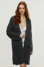 Longline Cable Knit Cardigan