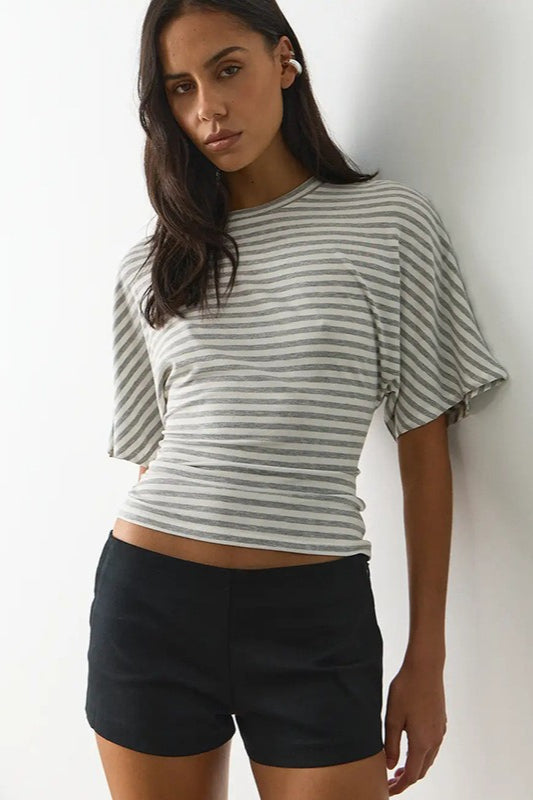 Striped Crew Neck Slim Fit Short Sleeve Tee