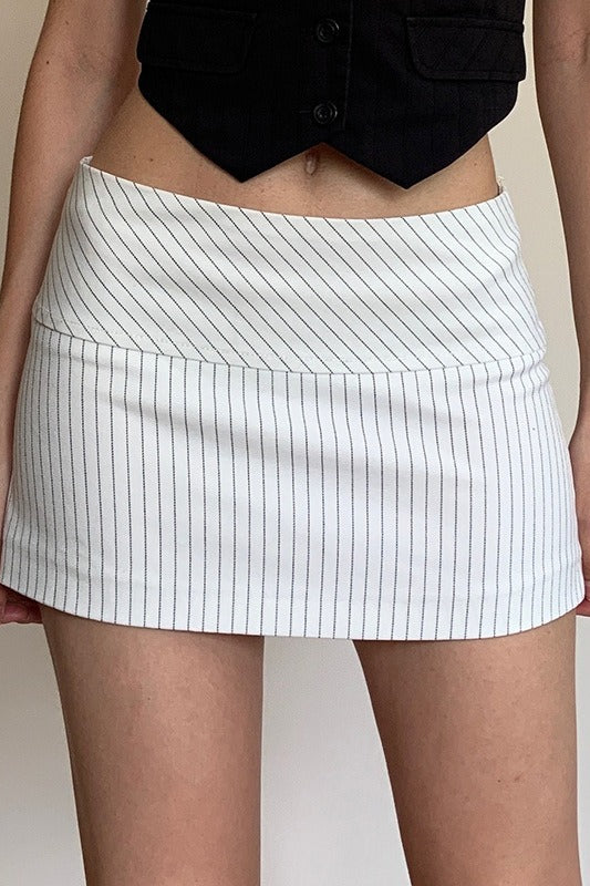 Diagonal Stripe Low Waist Bodycon Mini Skirt Main image