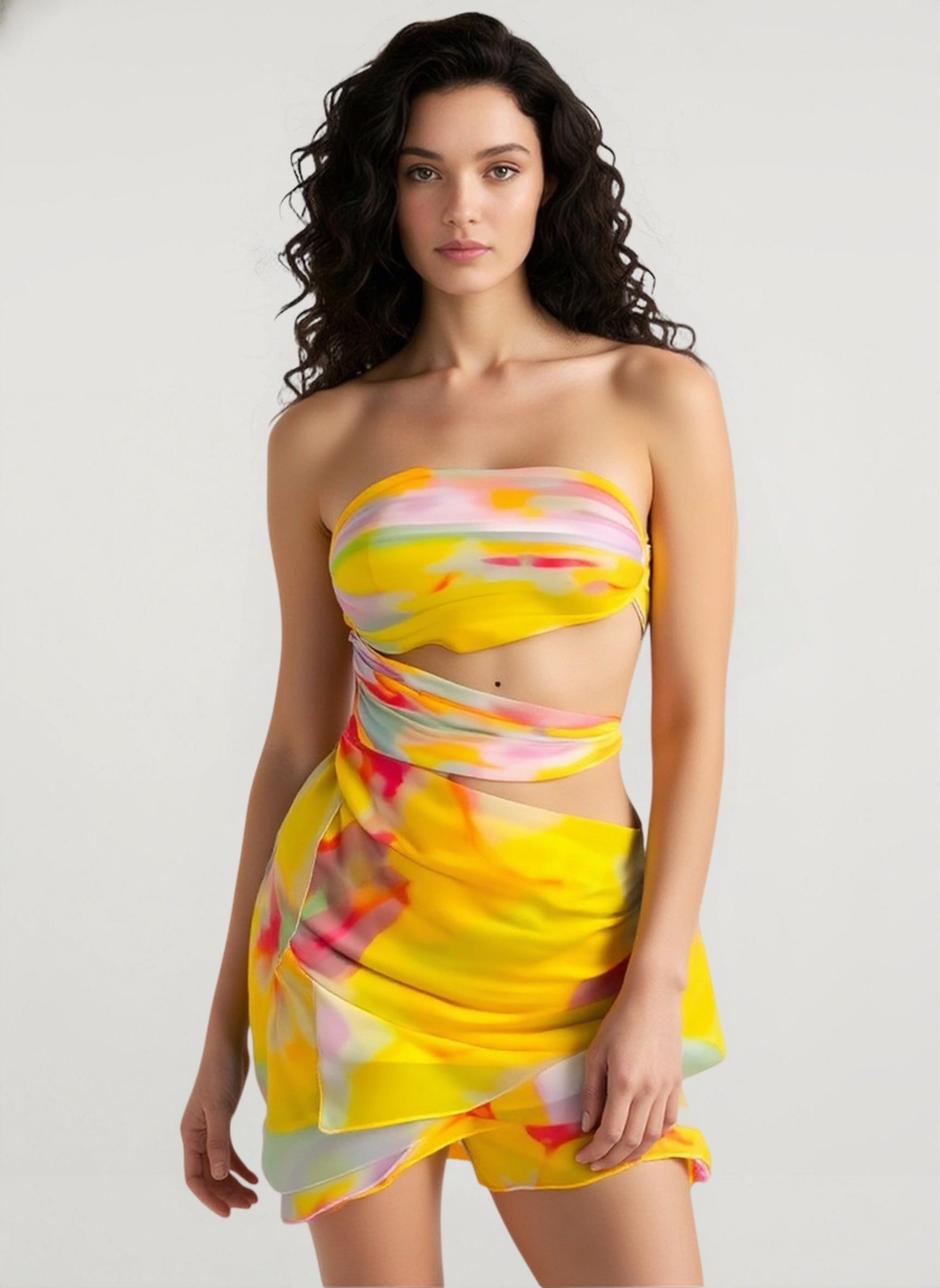 Floral Off Shoulder Cutout Vacation Dress Main image