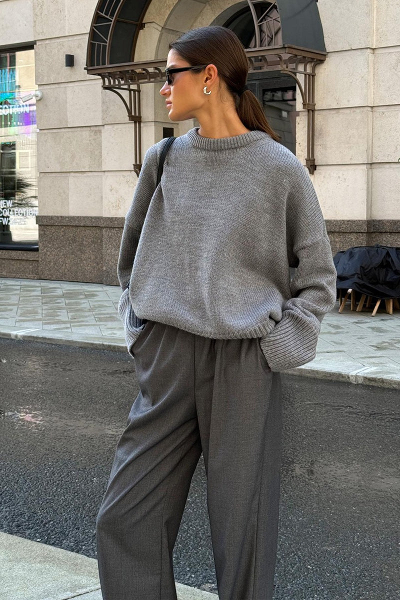 Casual Solid Color Pullover Sweater Secondary image