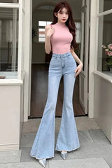 High Waist Butterfly Knot Flare Jeans