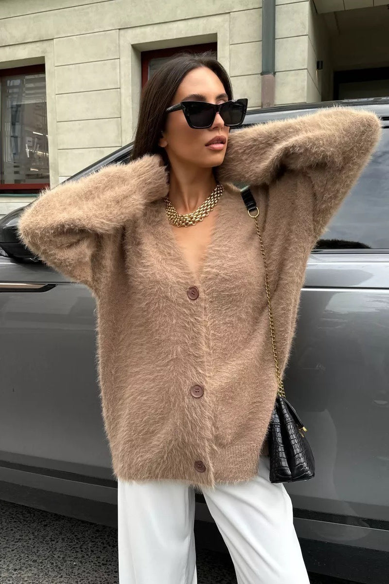 Relaxed V Neck Cardigan Secondary image