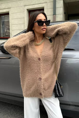 Relaxed V Neck Cardigan