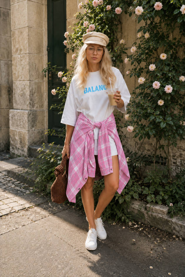 Vintage Letter Printed Cotton T-Shirt