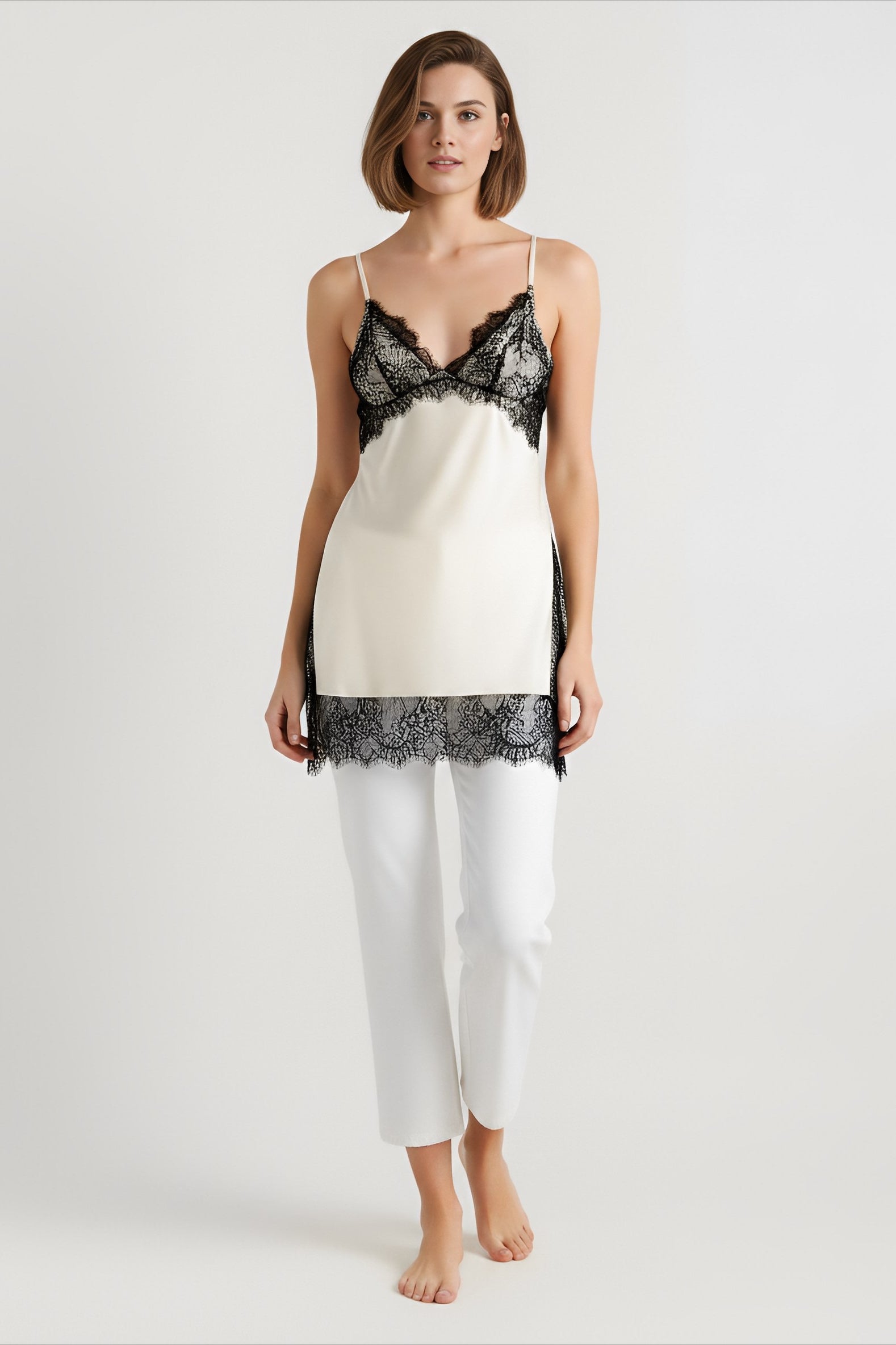 Lace Panel Slim Fit Cami Top Main image