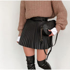 Amy Fashion - Chic High Waisted  A-line Mini Fashion Skirt