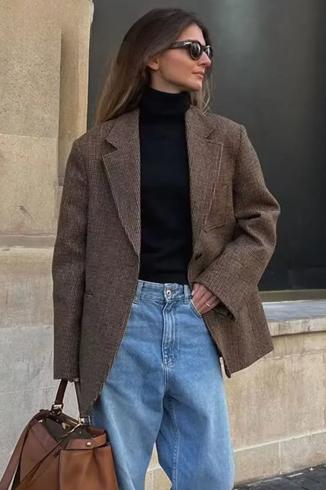 Houndstooth Single-Breasted Blazer Secondary image