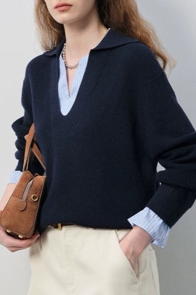 Two-in-One Wool Blend Knit Top Main image