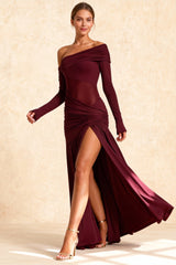 Slim Fit Round Neck Ruched Sheer Bodycon Formal Dress