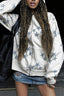 Star Print Reversible Oversized Zip Hoodie