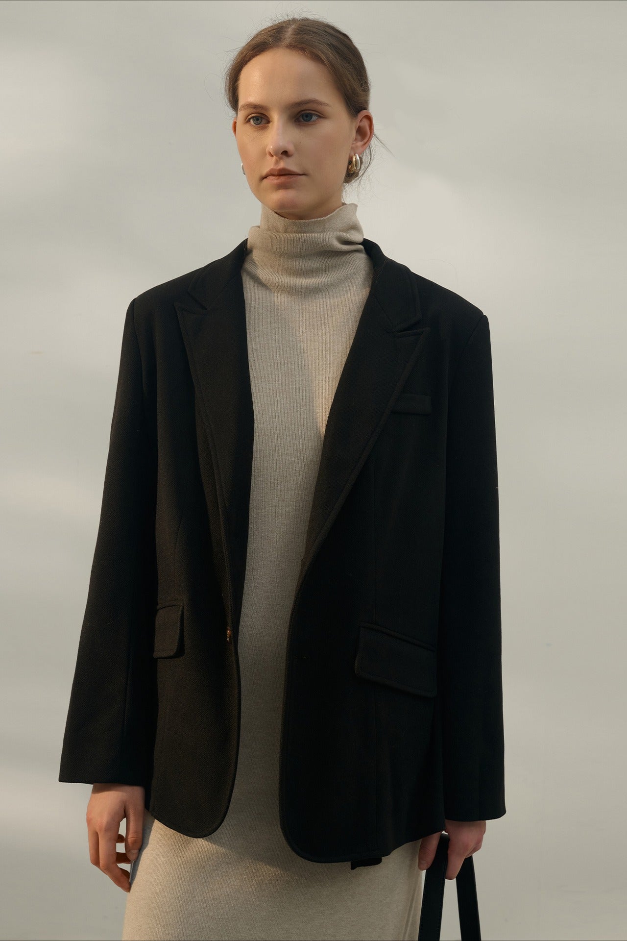 Vintage Inspired Solid Notch Lapel Blazer Secondary image