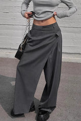 High Waist Deconstructed Wide Leg Tailored Pants