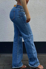 High Waist Distressed Flare Jeans