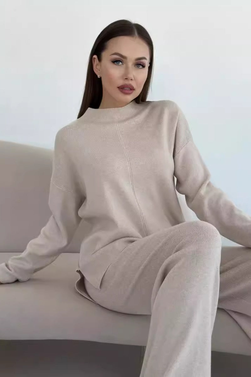 Slit Detail Sweater Wide Pants Knit Set Main image