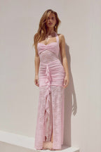 Slim Fit Halter Lace Dress