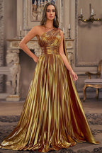 French Retro One Shoulder Backless Maxi Prom Dress