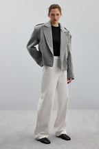 Structured Wool Notch Lapel Coat