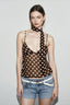 V Neck Open Back Polka Cami Top