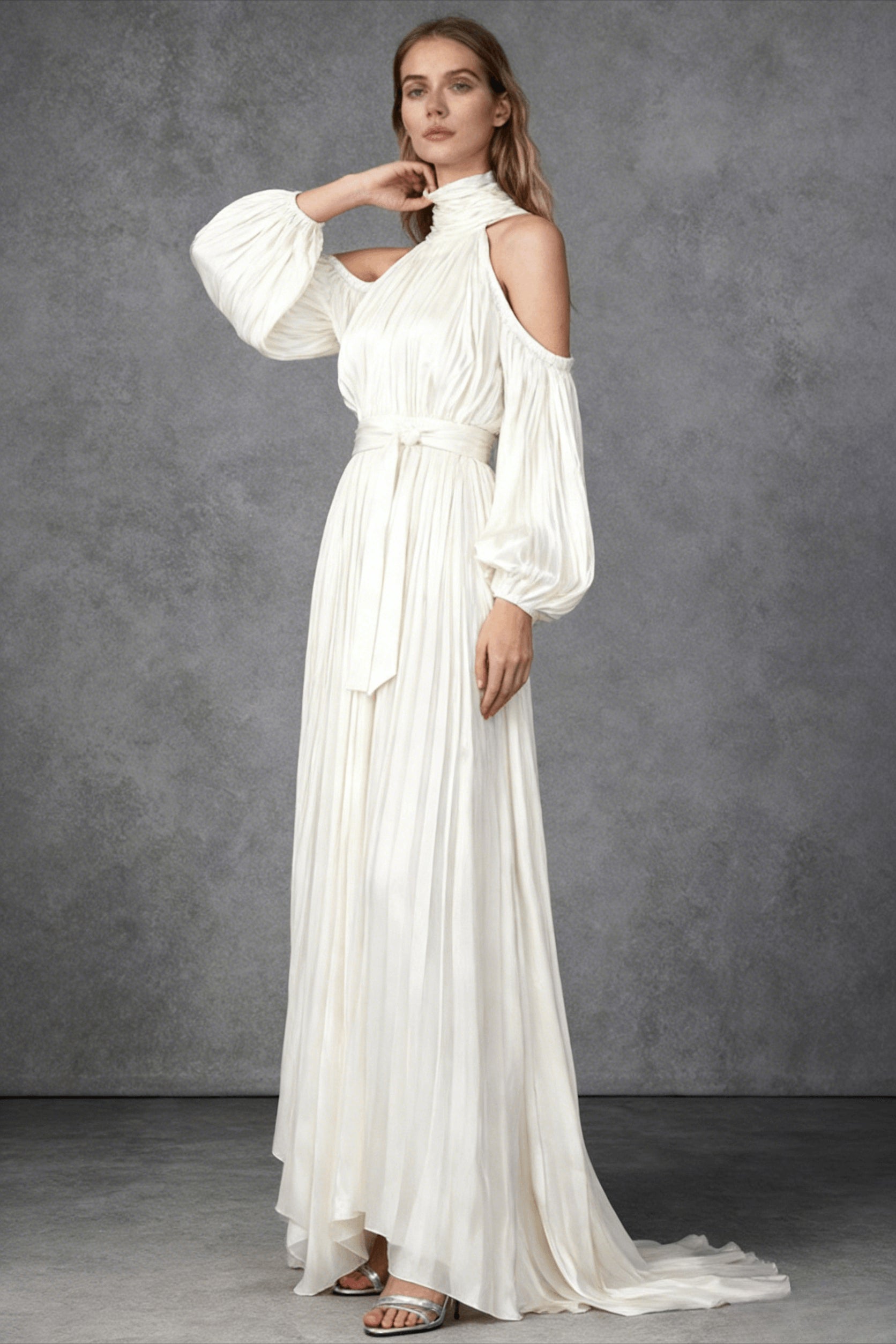 Off Shoulder Long Sleeve Reception Dress Secondary image