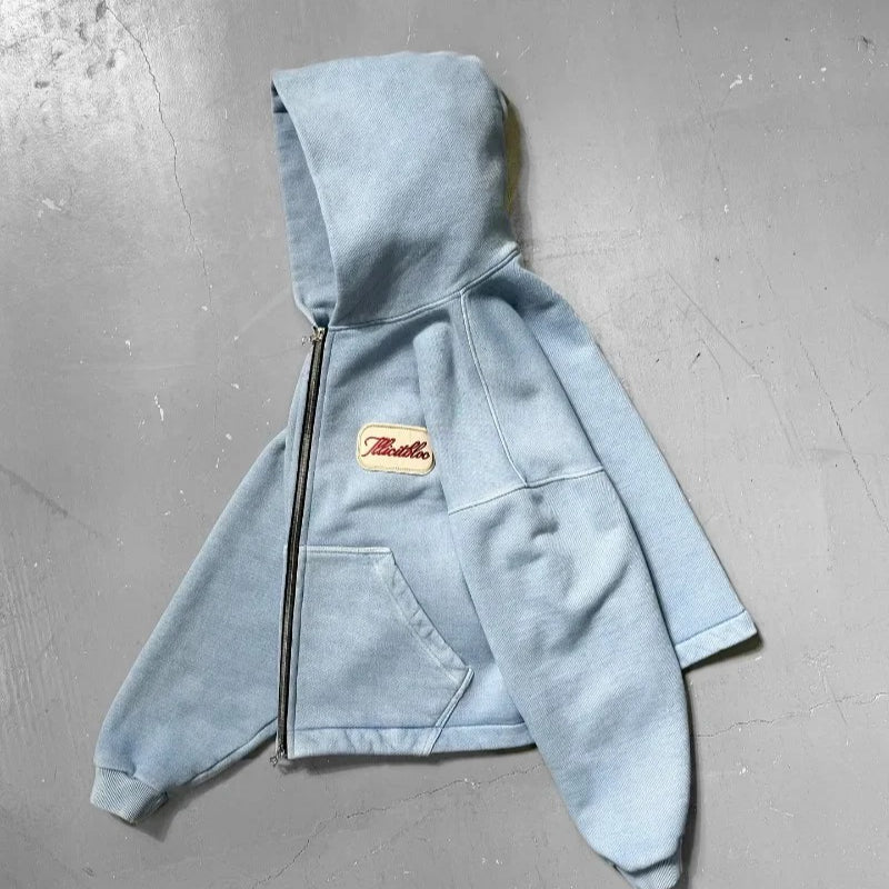 Embroidered Patch Loose Hoodie Secondary image