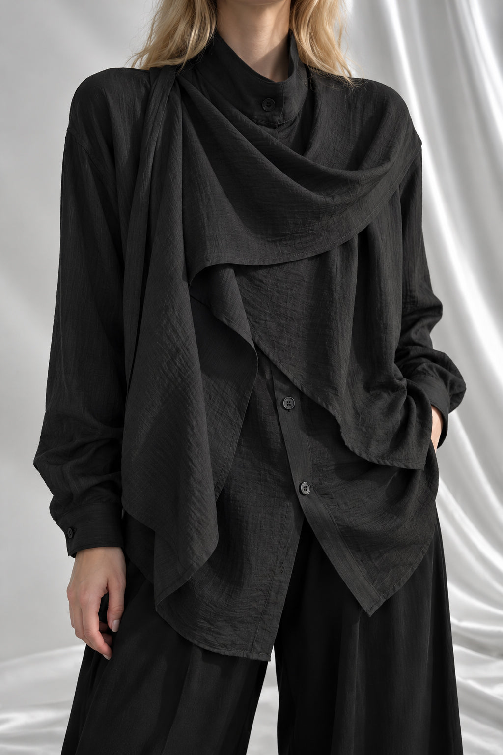 Vintage Asymmetrical Patchwork Blouse