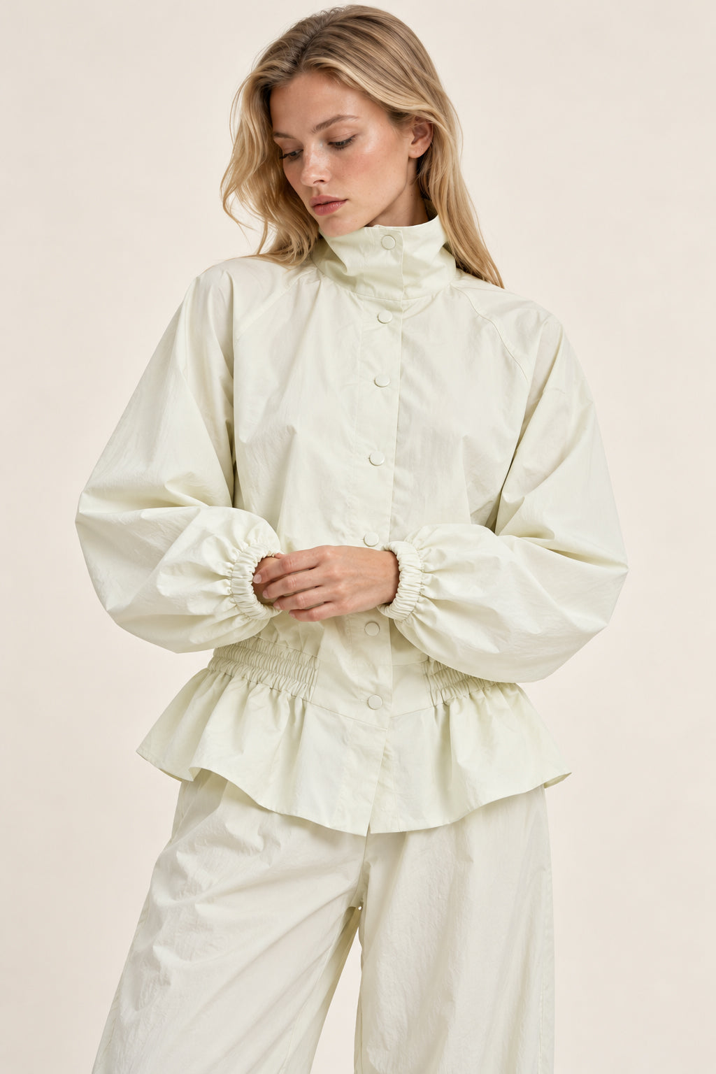 Stand Collar Jacket Jogger Pants Set