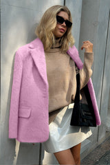 Soft Pile Notch Collar Coat