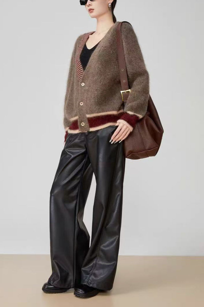 Long Sleeve Color-block Striped Sweater Main image