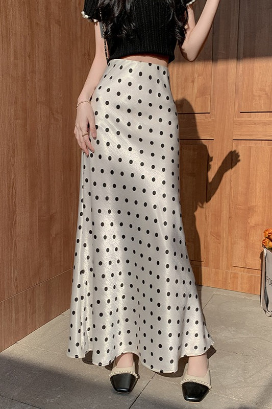 High-Waist Polka Dot Fish Tail Skirt Secondary image