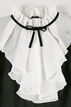 Lace Trim Velvet Tie-Waist Birthday Dress