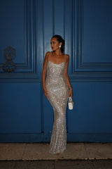 Crystal Low-Back Party Dress