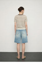 Vintage Wash Straight Cutoff Shorts