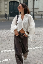 Smocked Lantern Sleeve Blouse
