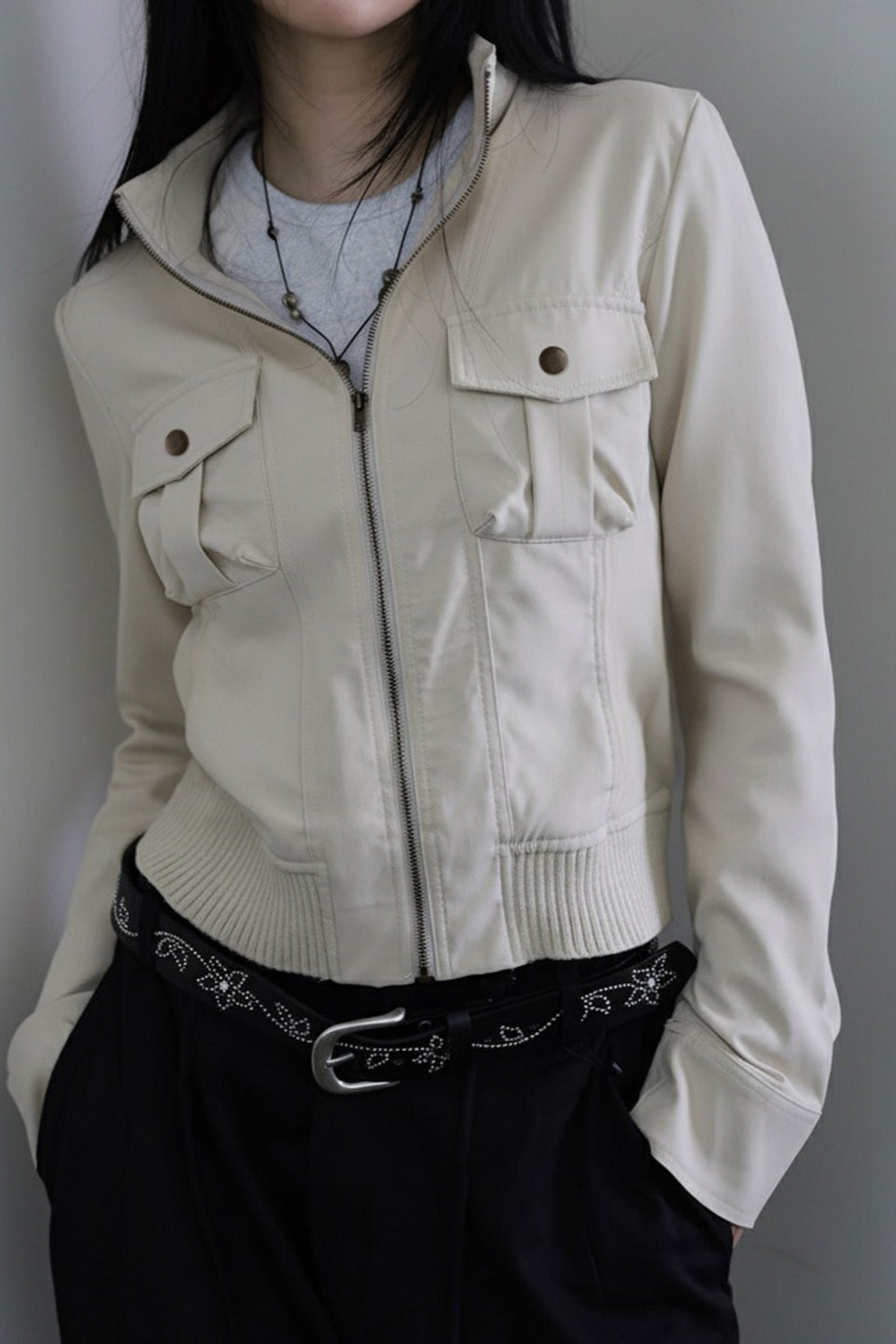 Utility Stand Collar Cropped Jacket Main image