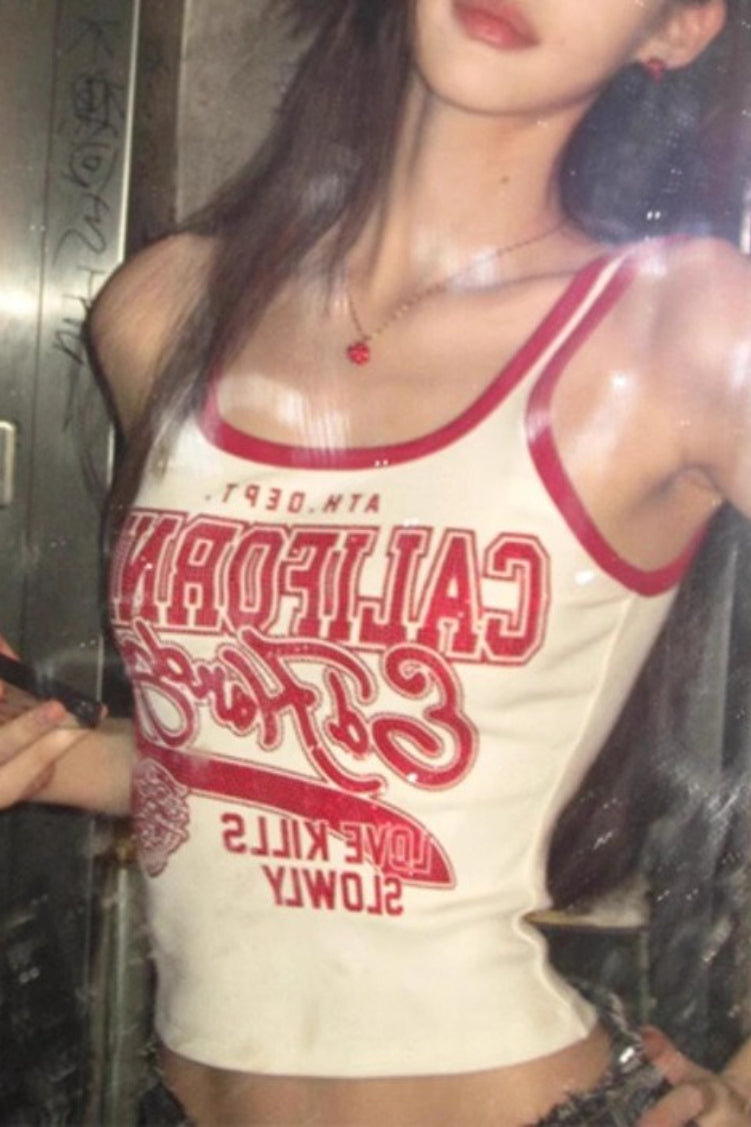 Color Block Letter Print Tank Top Main image