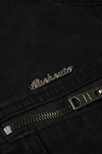 Double Zipper Denim Cargo Jacket
