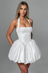 Halter Bow Puff Birthday Dress